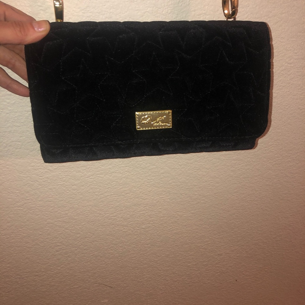 Adorable Betsey Johnson Clutch quilt velvet purse - Picture 7 of 8